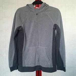 Cat & Jack Gray fleece full zip-up sweatshirt/hoodie. Kid's size XL (16).